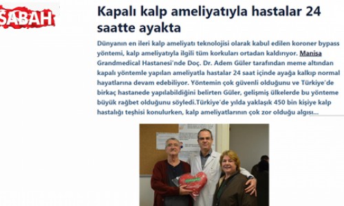 Kapalı kalp ameliyatı yöntemiyle hastalar 24 saatte ayakta